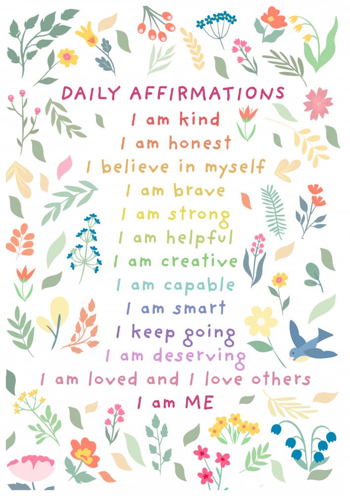 Colorful Daily Affirmations by Sarah Manovski — canvas wall art