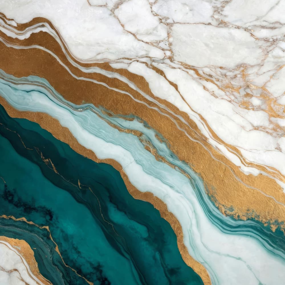 Emerald Gold Marble Flow by Alpenglow Workshop — canvas wall art