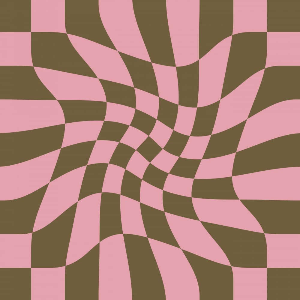Wavy Pink Checkerboard