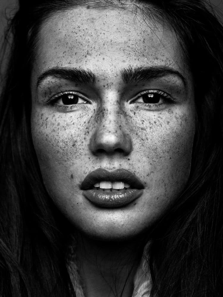 Striking Freckled Woman by Martin Krystynek MQEP — canvas wall art