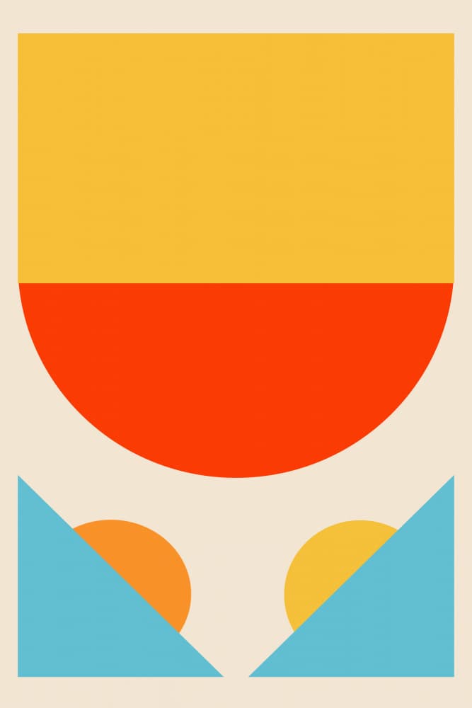 Warm Geometric Horizon by jay stanley — canvas wall art