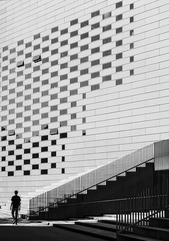 Geometric Building Steps by Adolfo Urrutia — canvas wall art