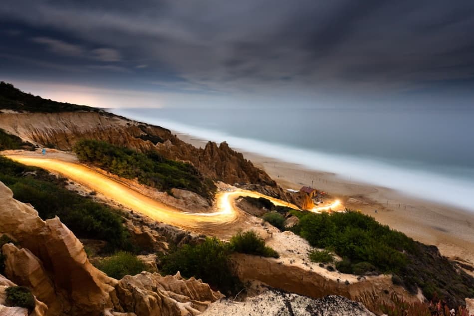 Winding Coastal Path at Dusk by Rui David — canvas wall art