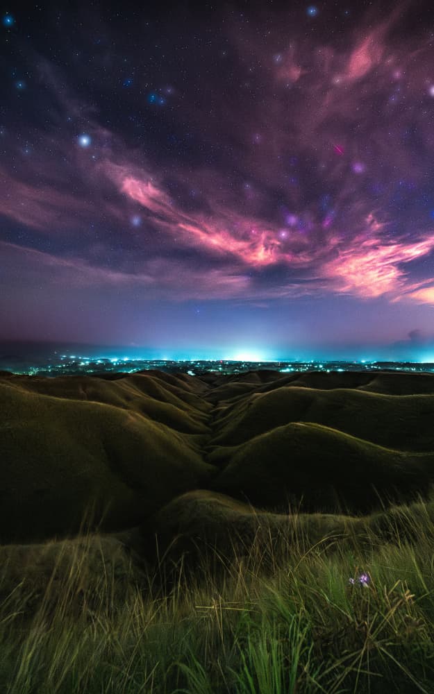Mystical Starry Hills by R Suguri — canvas wall art