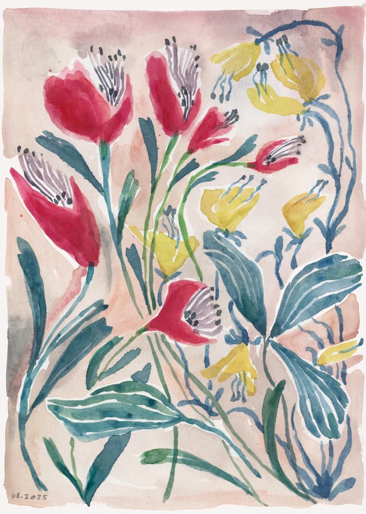 Vibrant Watercolor Blooms by Catalina Somolinos — canvas wall art