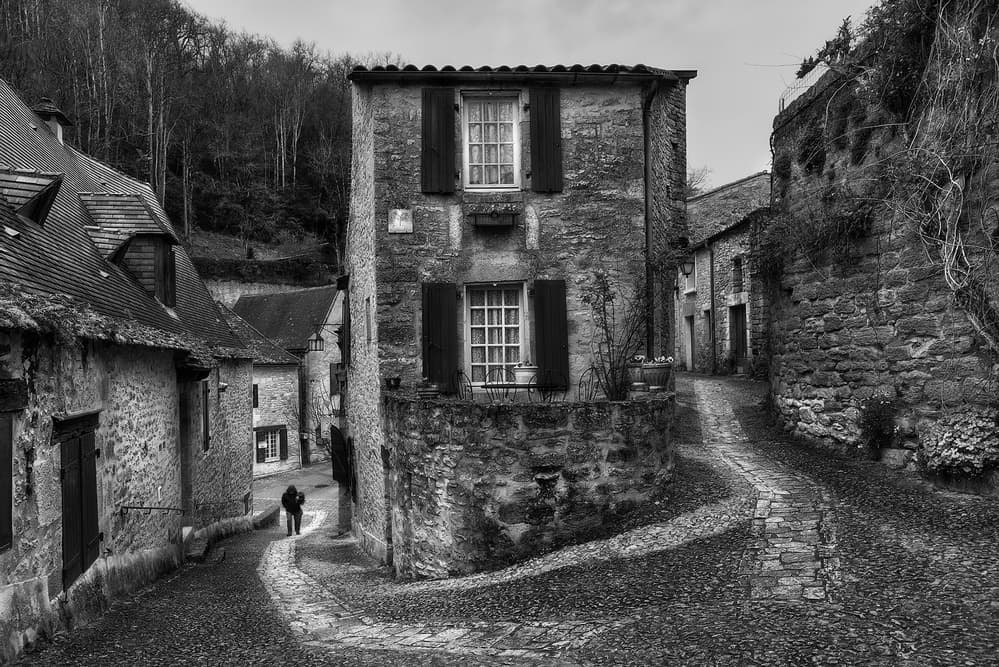 Historic Village Stone Path by Oskar Baglietto — canvas wall art