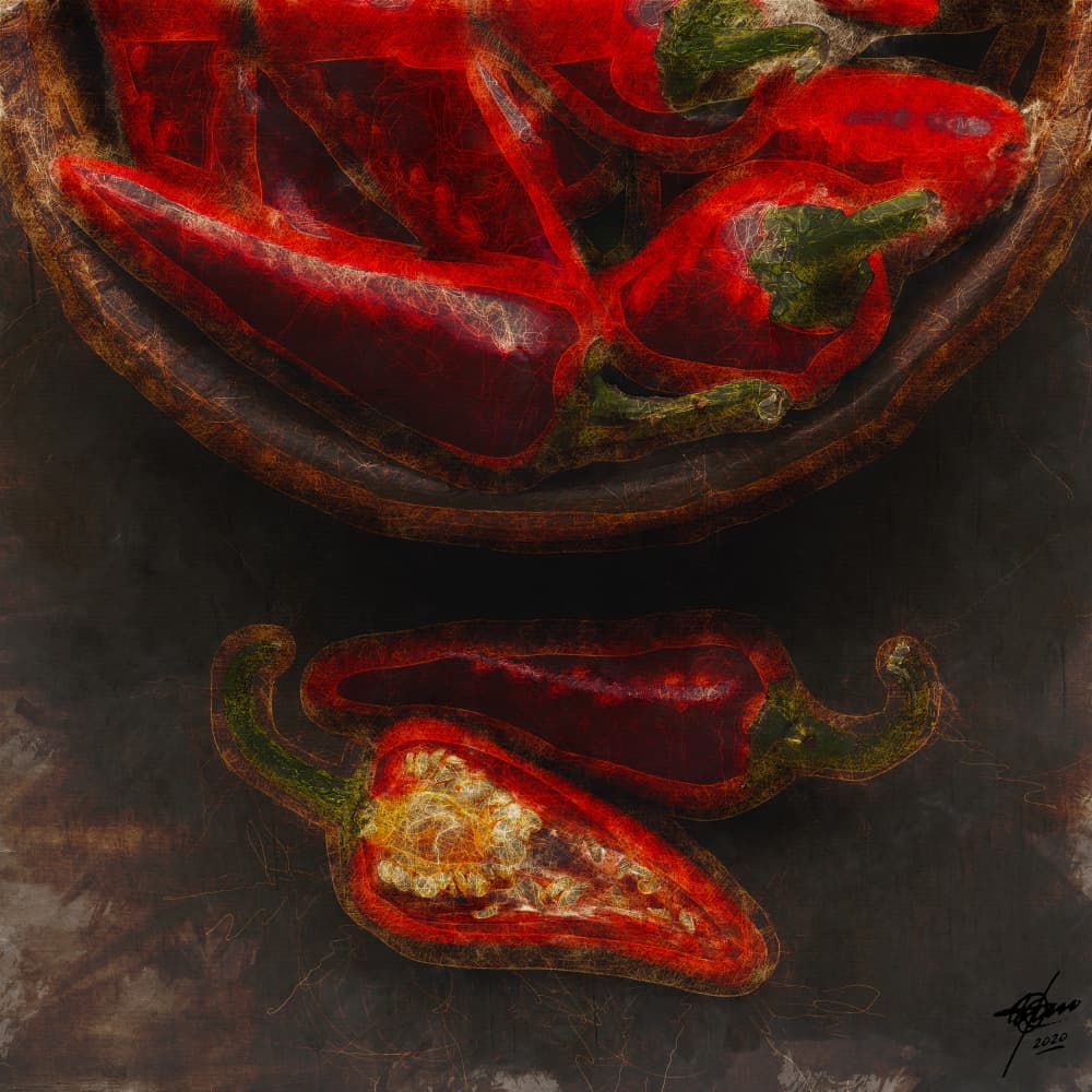 Red Hot Chillie by Osvaldo Russo — canvas wall art