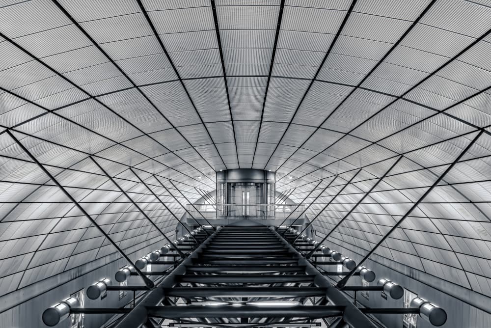 Geometric Light Tunnel by Oscar Lopez — canvas wall art