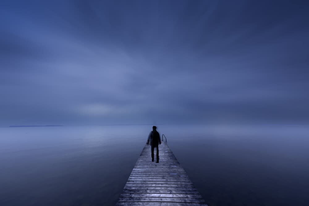 Misty Pier Solitude by Clas Gustafson PRO — canvas wall art