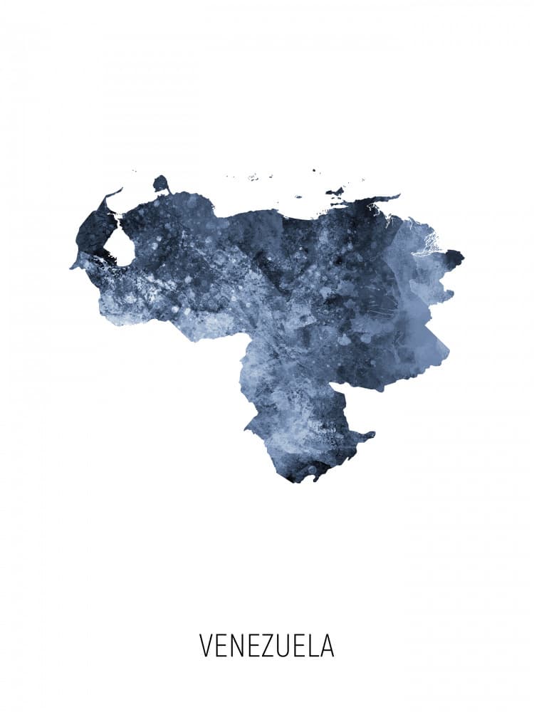 Textured Venezuela Map by Michael Tompsett — canvas wall art