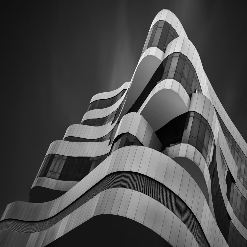 Sleek Architectural Curves by Ahmed Thabet — canvas wall art
