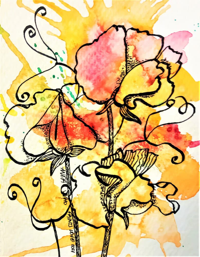 Vibrant Sweet Peas by Anda Bieza — canvas wall art