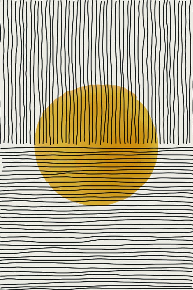 Golden Sun Lines by jay stanley — canvas wall art