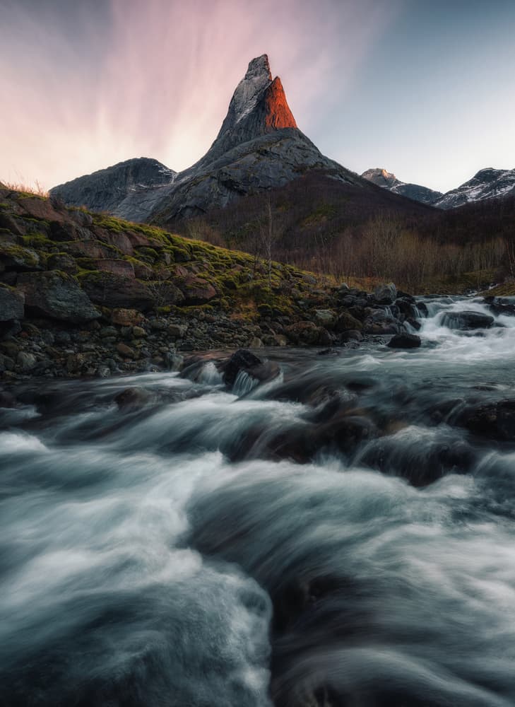 Golden Peak River by Stan Huang — canvas wall art