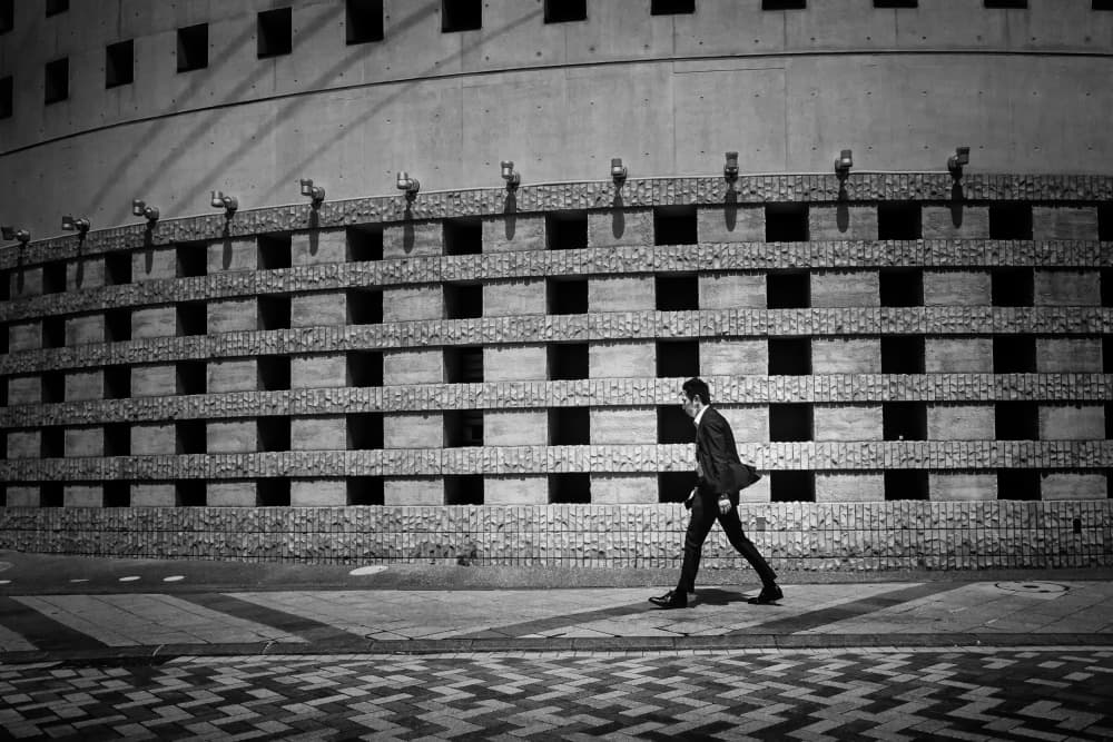 Geometric Wall Walker by Haruyo Sakamoto — canvas wall art