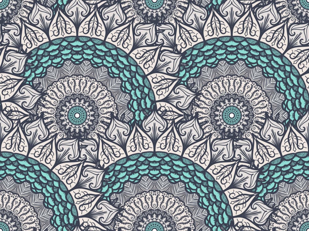 Serene Teal Mandalas by Marika Barsrsind — canvas wall art