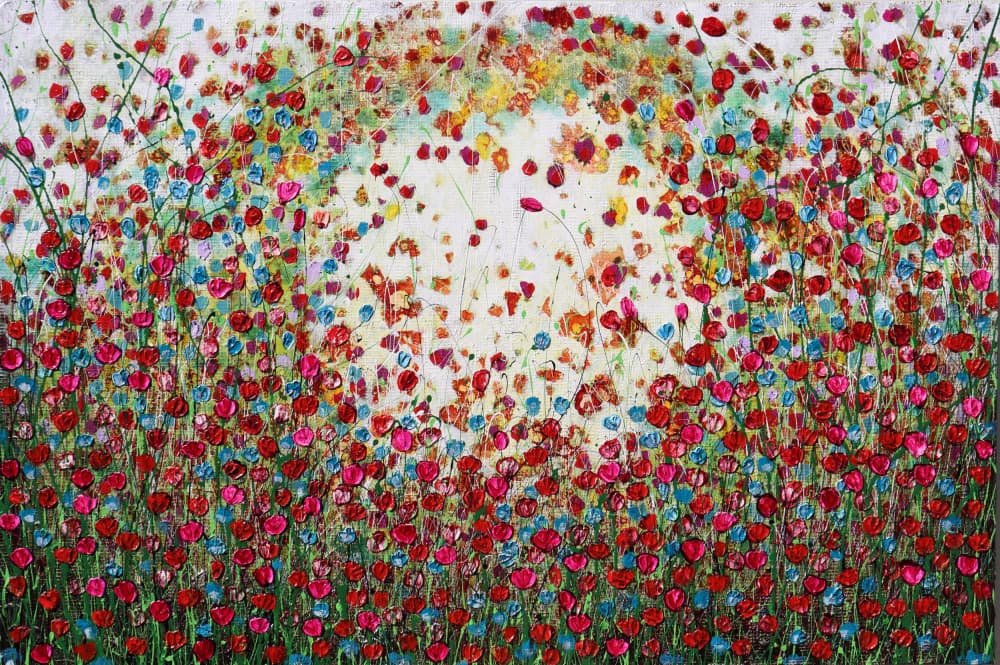 Vibrant Flower Field by Donatella Marraoni — canvas wall art