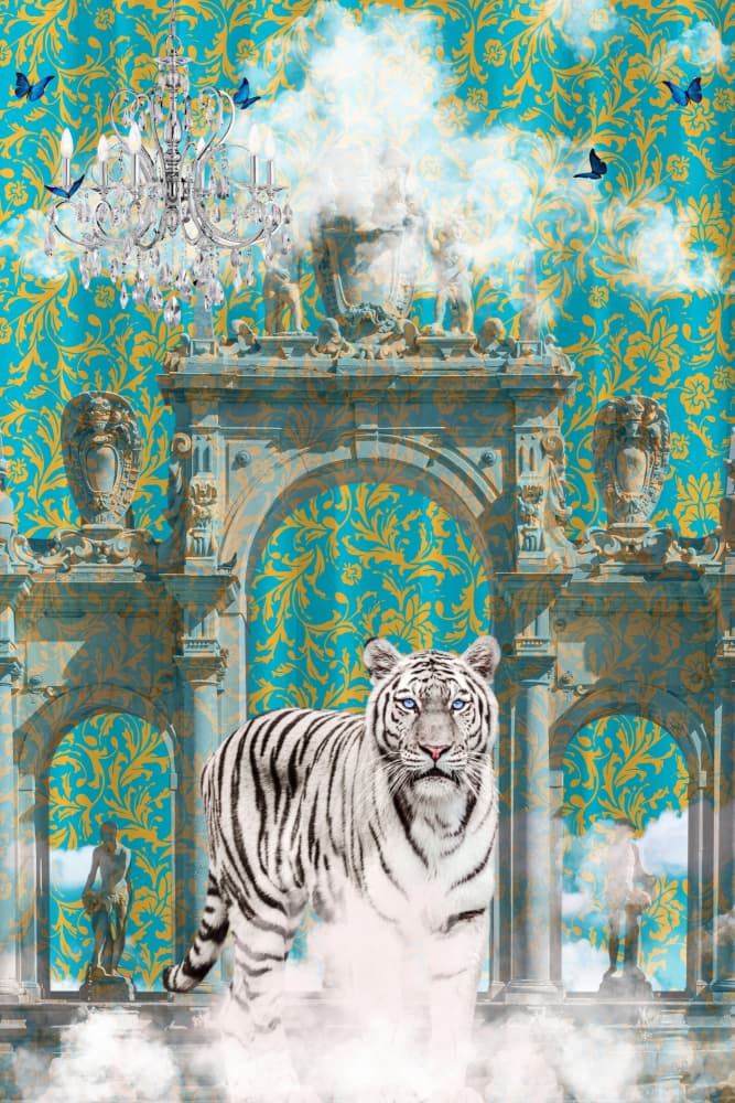 White Tiger Fantasy Palace by Sue Skellern — canvas wall art