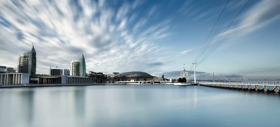 Lisbon Waterfront Serene Sky by Rui David — canvas wall art