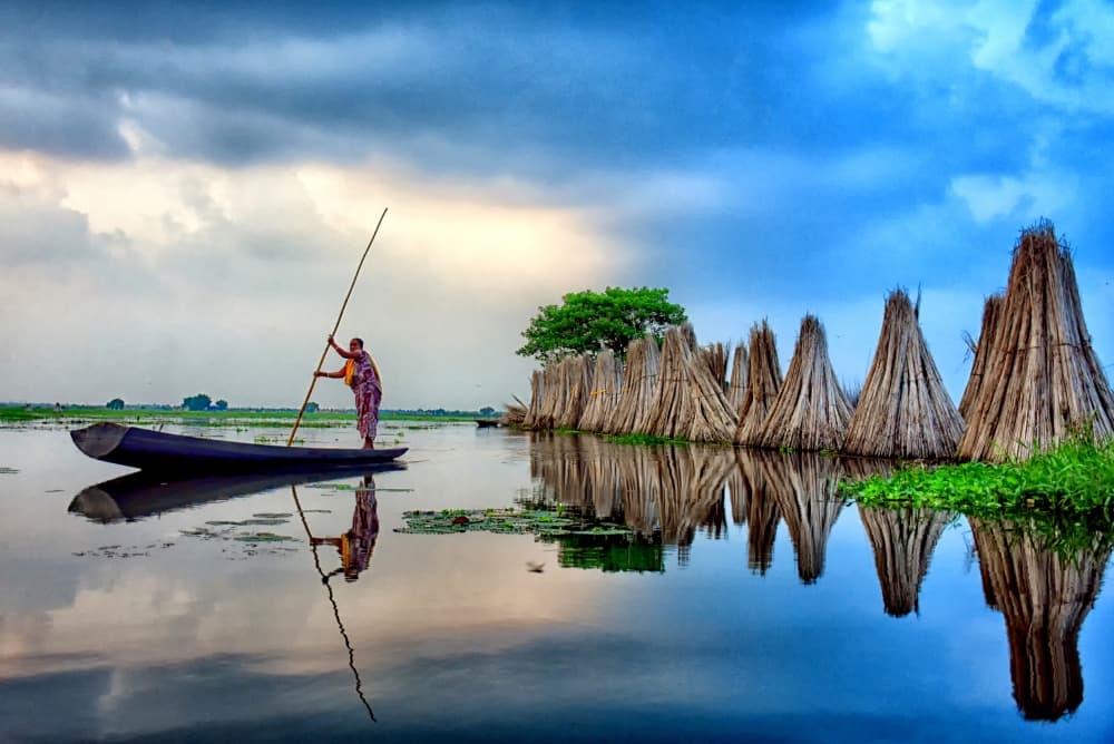 Calm Wetland Reflections by Moumita Mondal — canvas wall art