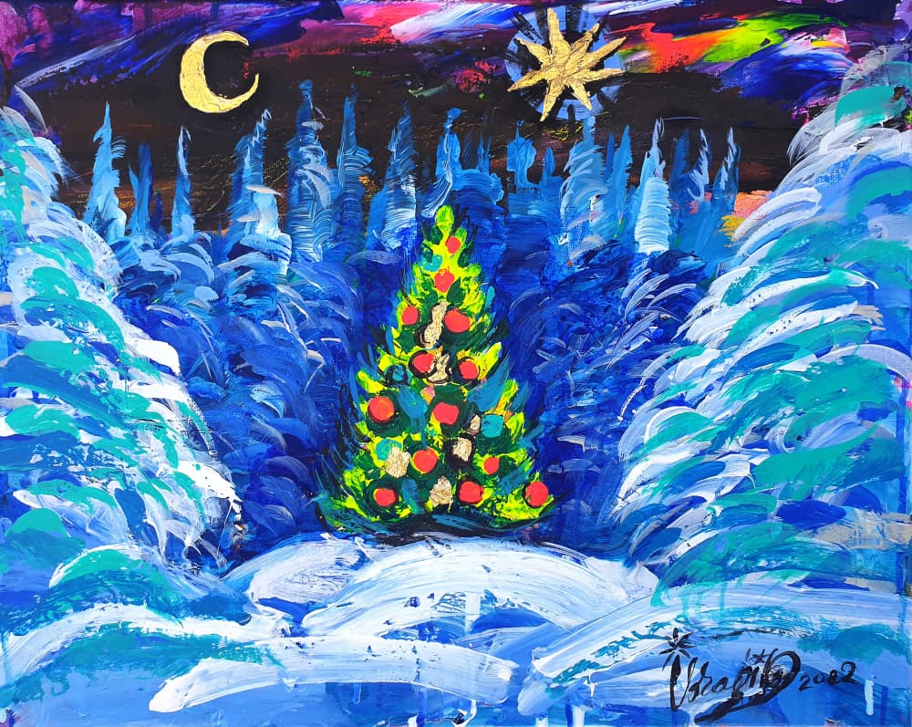 Magical Winter Night by Kanat Ibragimov — canvas wall art