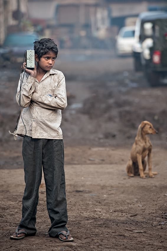 Thoughtful Street Child by Prateek Dubey — canvas wall art