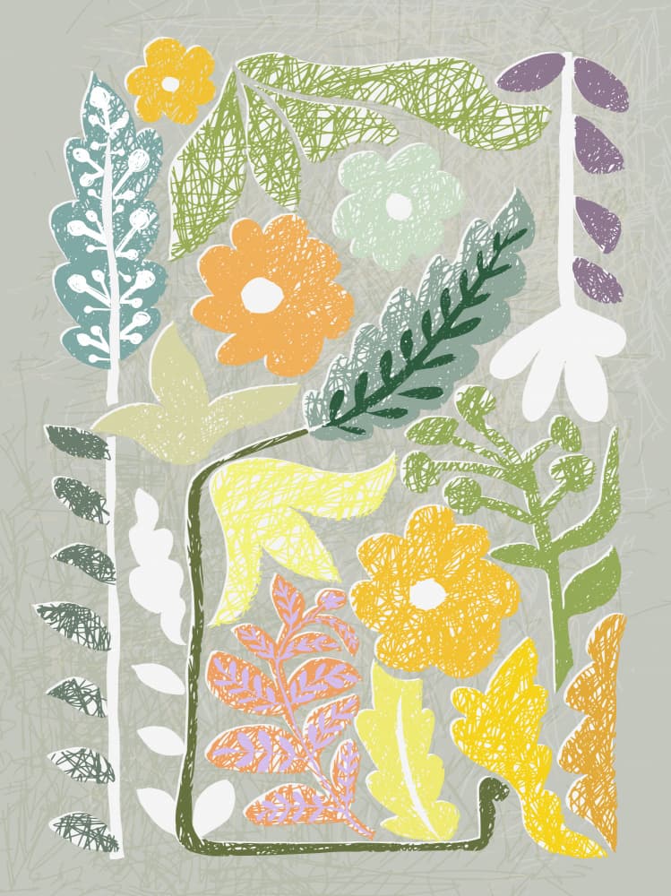 Abstract Floral Garden by Annick — canvas wall art