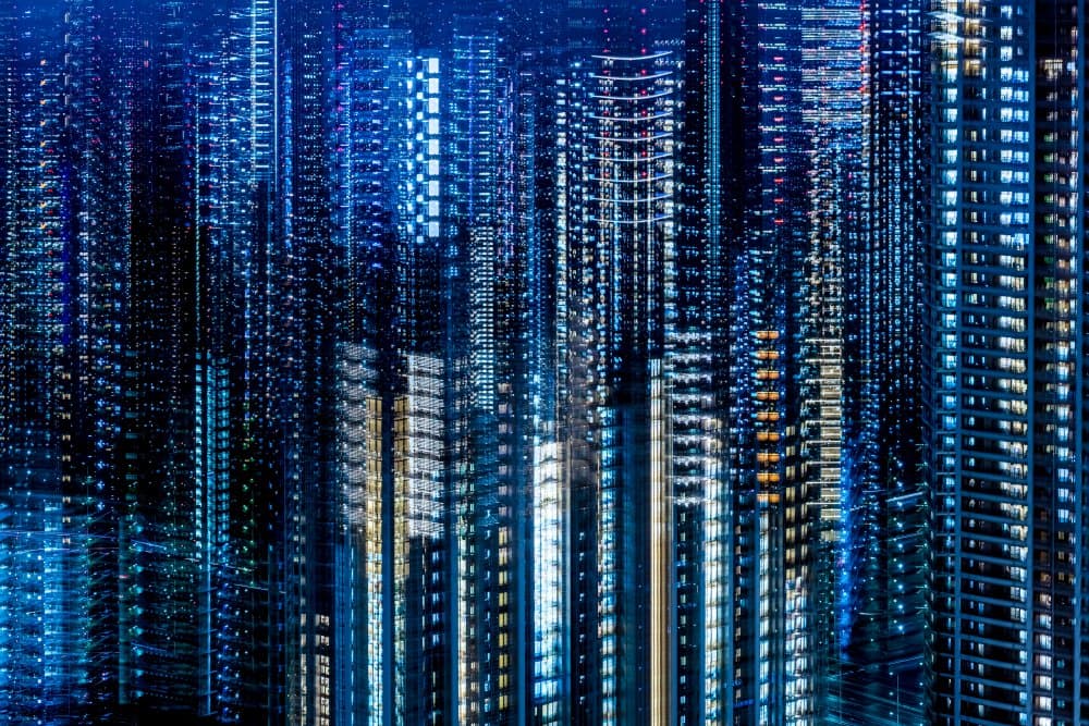 Blue Urban Glow by Sasaki Makoto — canvas wall art