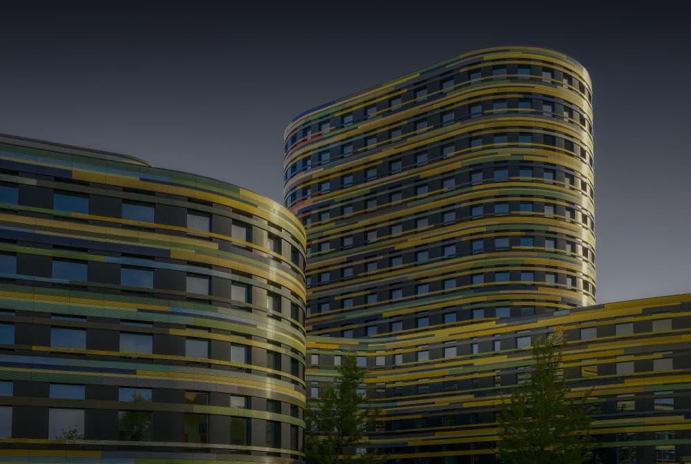 Vibrant Architectural Forms by Michael Eßig — canvas wall art