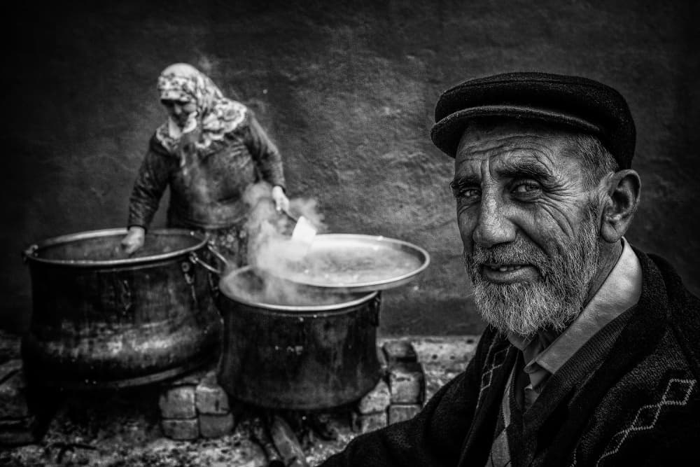 Old Man's Warm Gaze by Ummu Nisan Kandilcioglu — canvas wall art