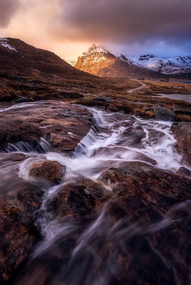 Golden Mountain Stream by Daniel Gastager — canvas wall art