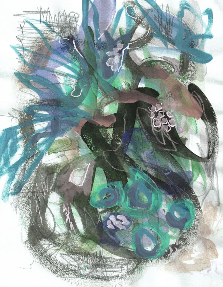 Deep Teal Currents by Lori Ann Folz — canvas wall art