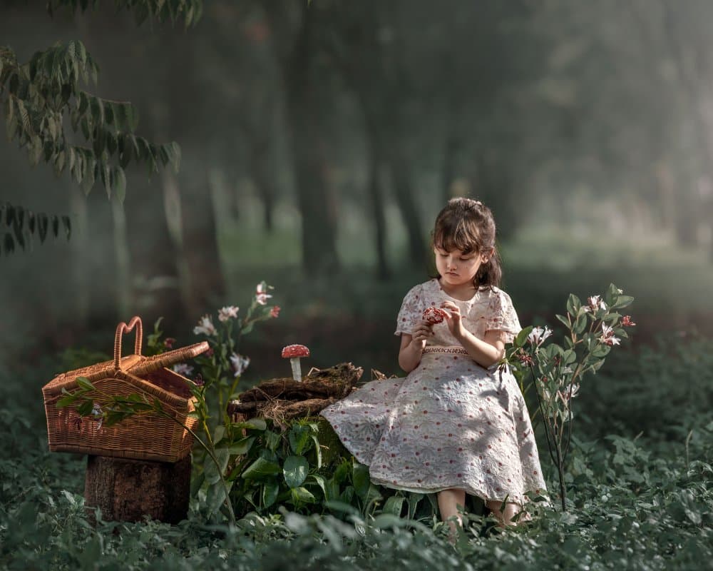 Girl in Enchanted Forest by Fira Mikael — canvas wall art