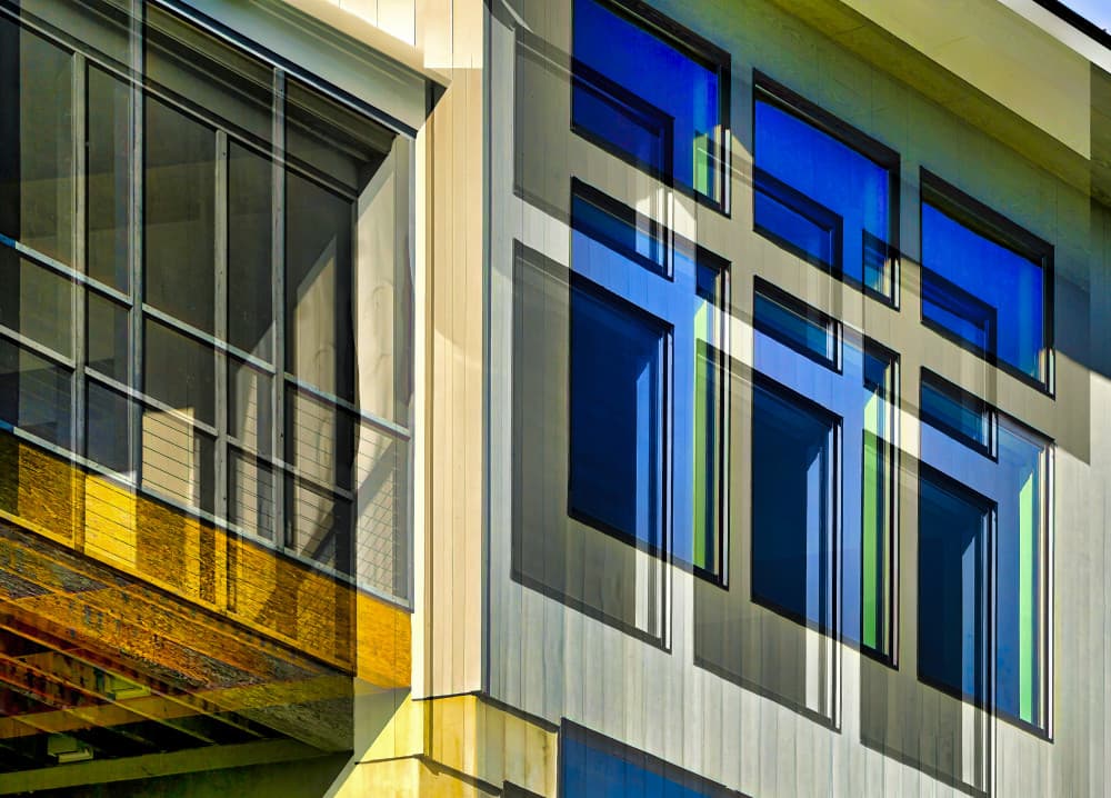 Golden Blue Reflections by Porter Thomas — canvas wall art