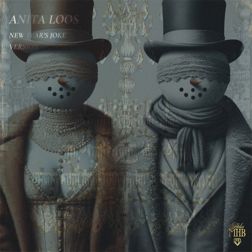 Elegant Blindfolded Snowmen by Atelier MHB — canvas wall art
