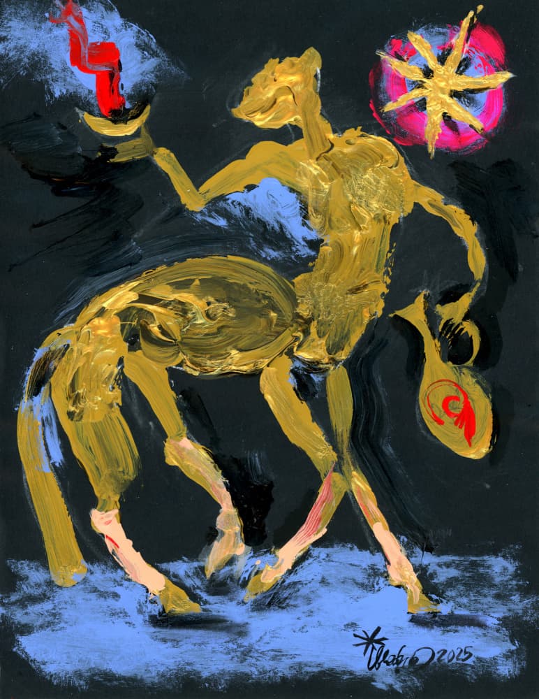 Golden Centaur Energy by Kanat Ibragimov — canvas wall art