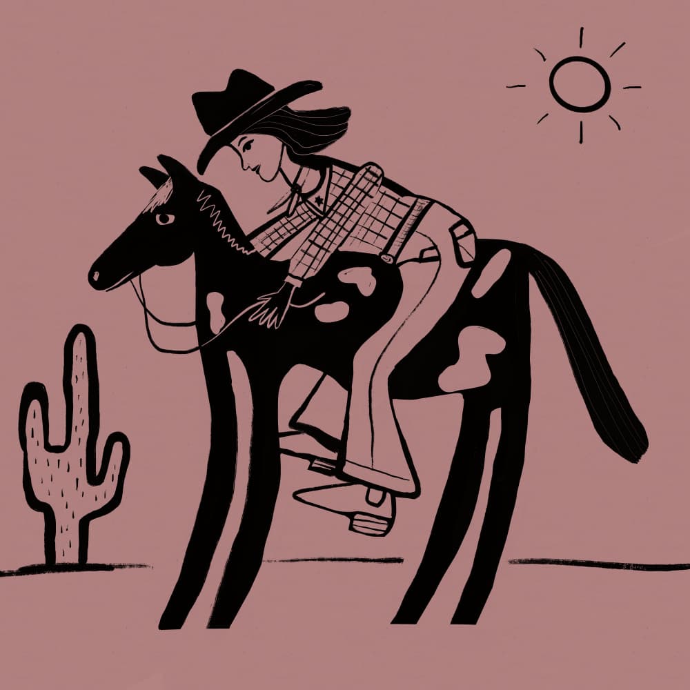 Cowgirl Desert Journey by Sharyn Bursic — canvas wall art