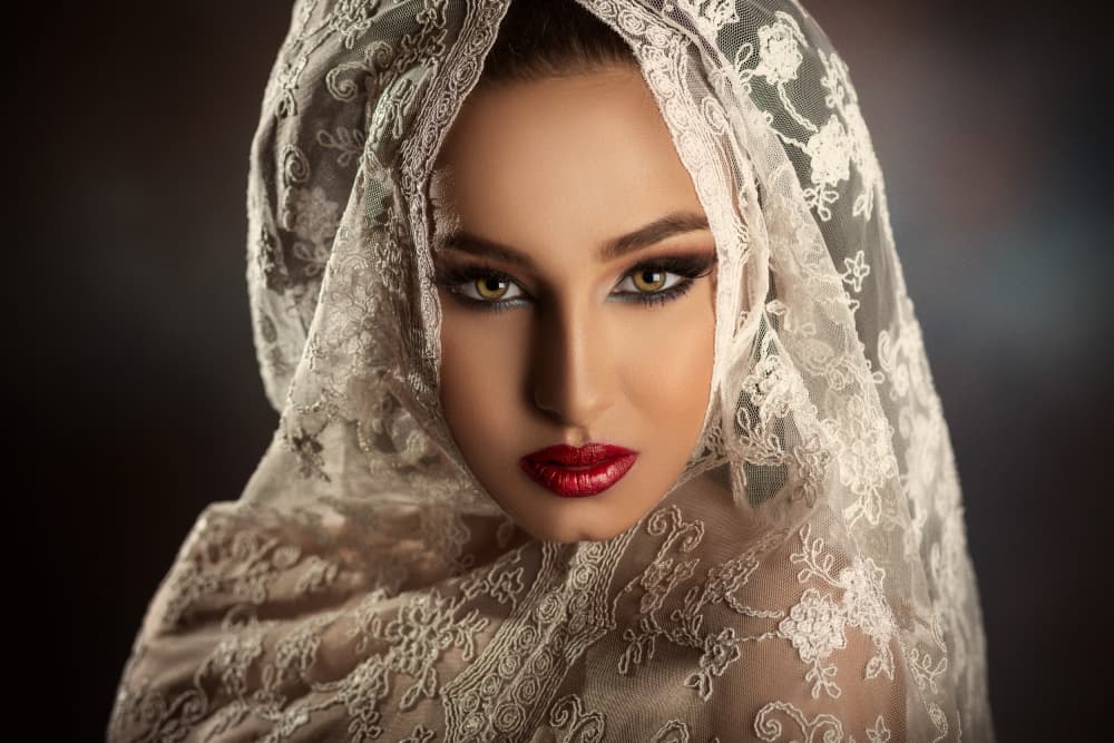 Mysterious Lace Portrait by Peppe Tambè — canvas wall art