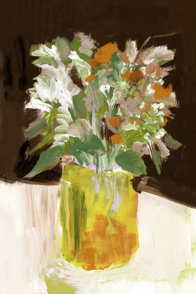 Vibrant Flower Bouquet by cartissi — canvas wall art