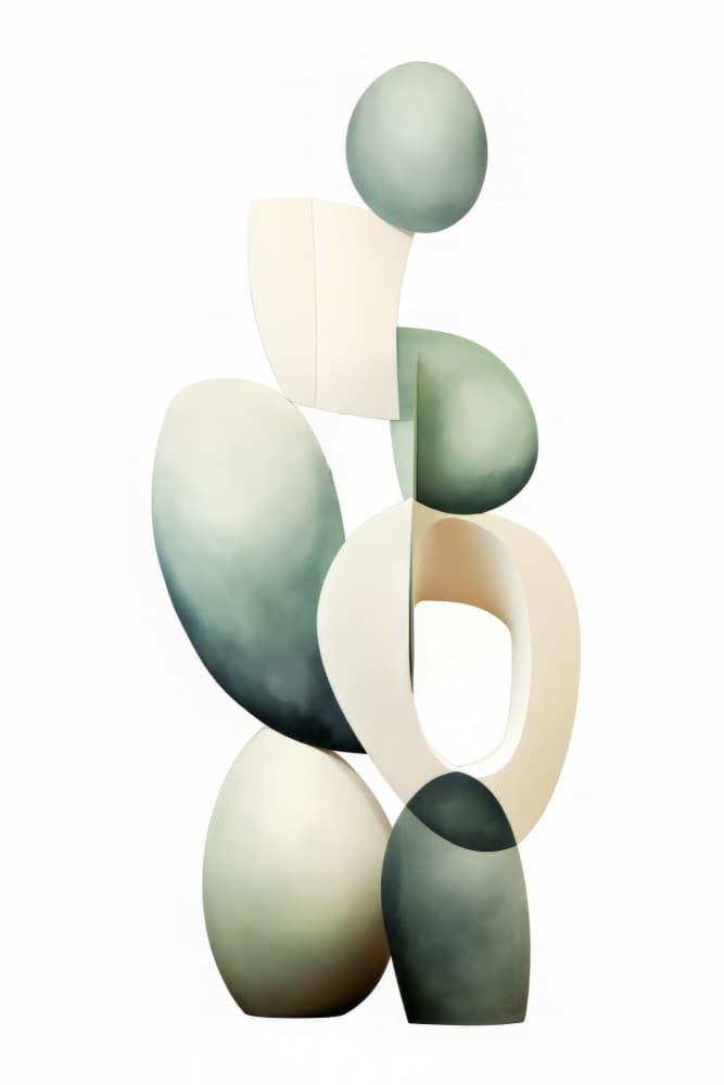Abstract Green Balance by Bilge Paksoylu — canvas wall art