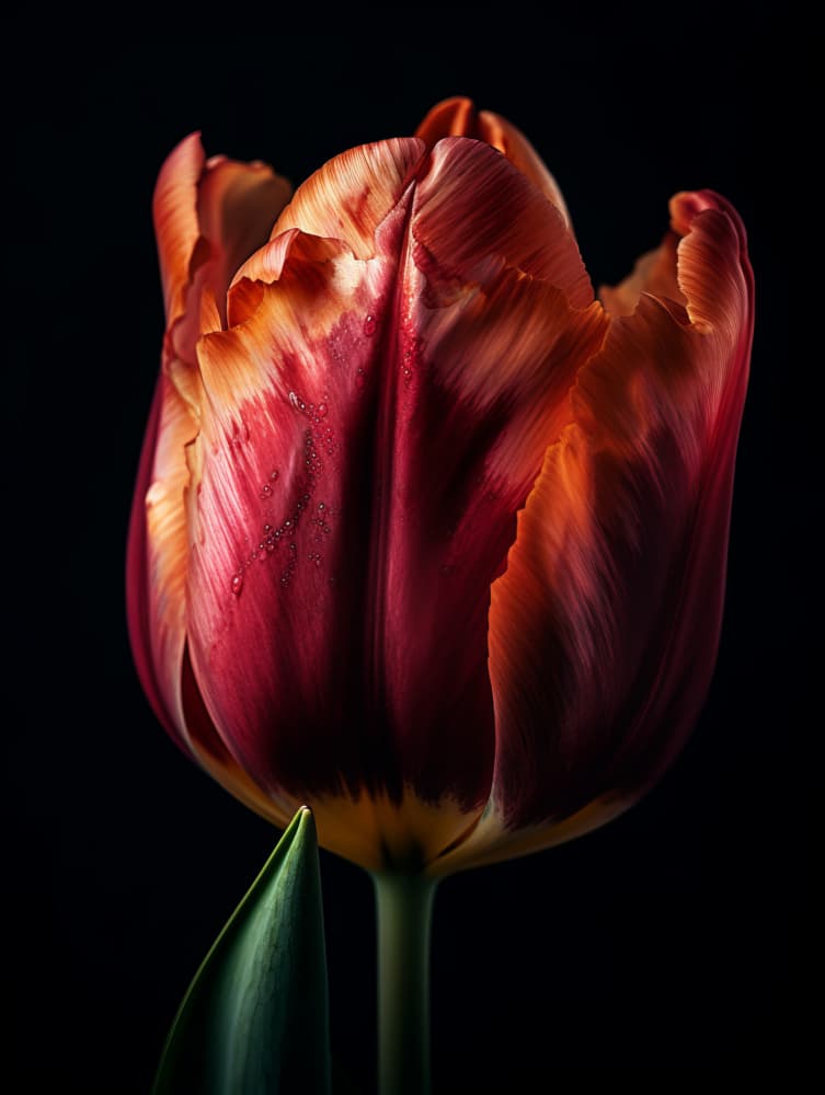 Moody Red Tulip by Bilge Paksoylu — canvas wall art