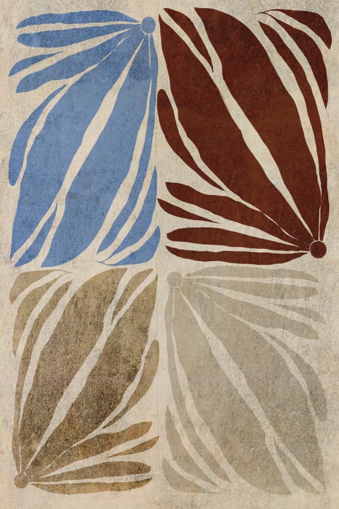 Colorful Leaf Quartet by Treechild — canvas wall art