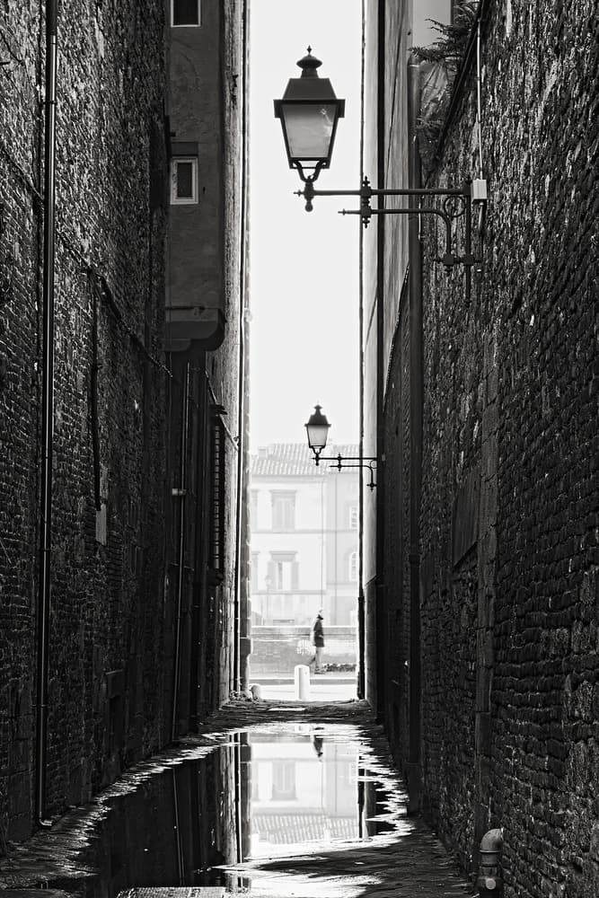 Reflected Alley Light by Francesco Del Santo — canvas wall art