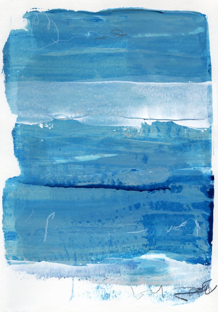 Layered Blue Abstract by uplusmestudio — canvas wall art