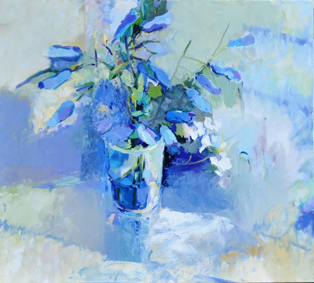 Serene Blue Bouquet by Elena Shraibman — canvas wall art