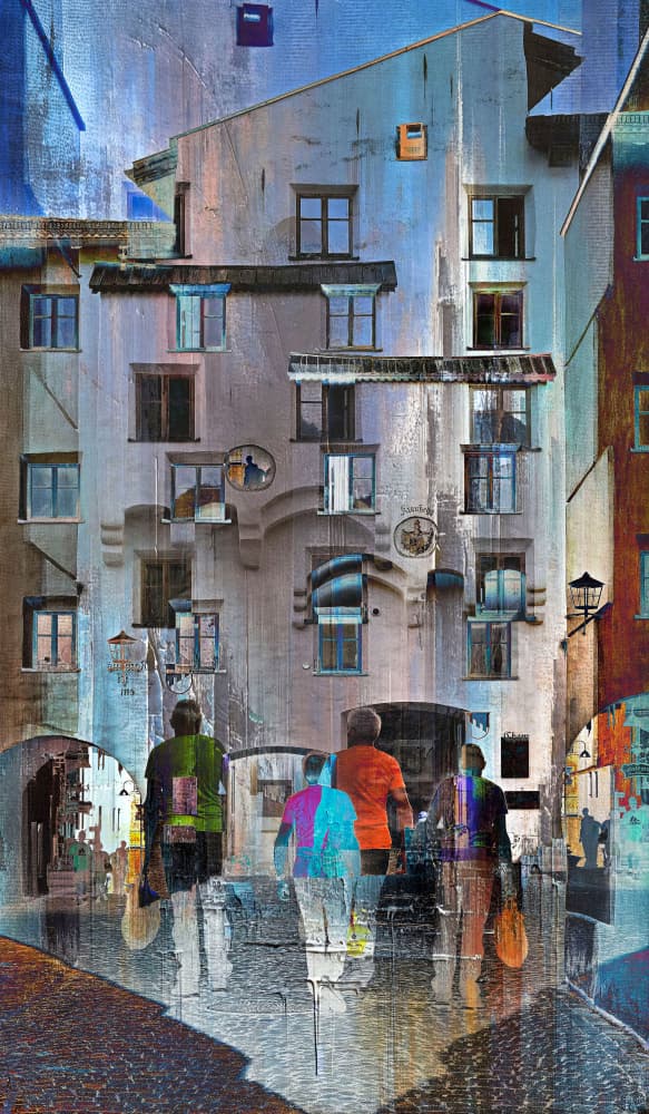 Abstract City Stroll by Raffaele Corte — canvas wall art