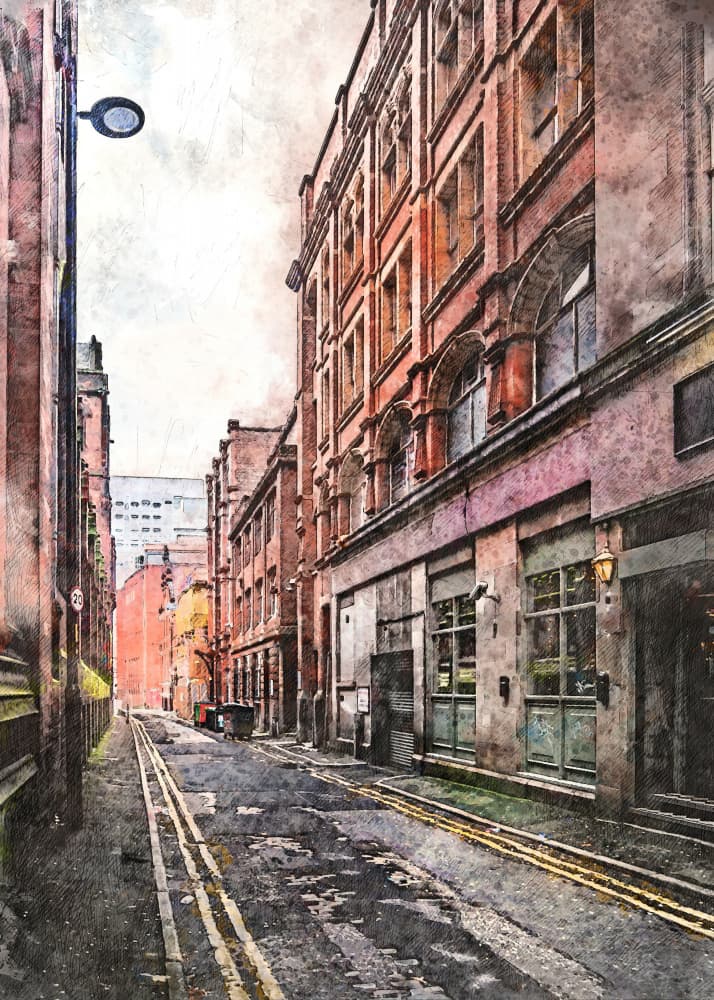 Historic City Alley by Justyna Jaszke — canvas wall art