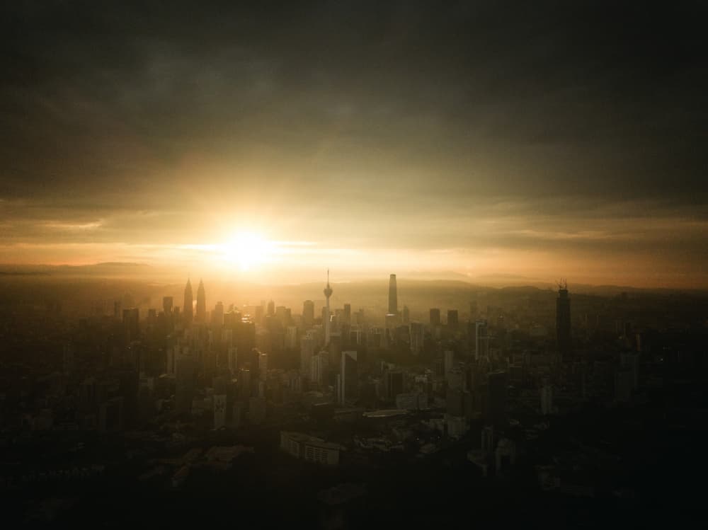 City Skyline Sunrise by Hafiz Ismail — canvas wall art