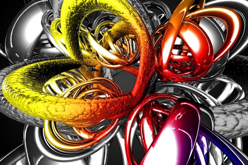 Dynamic Metallic Curves by Rafal Kulik — canvas wall art