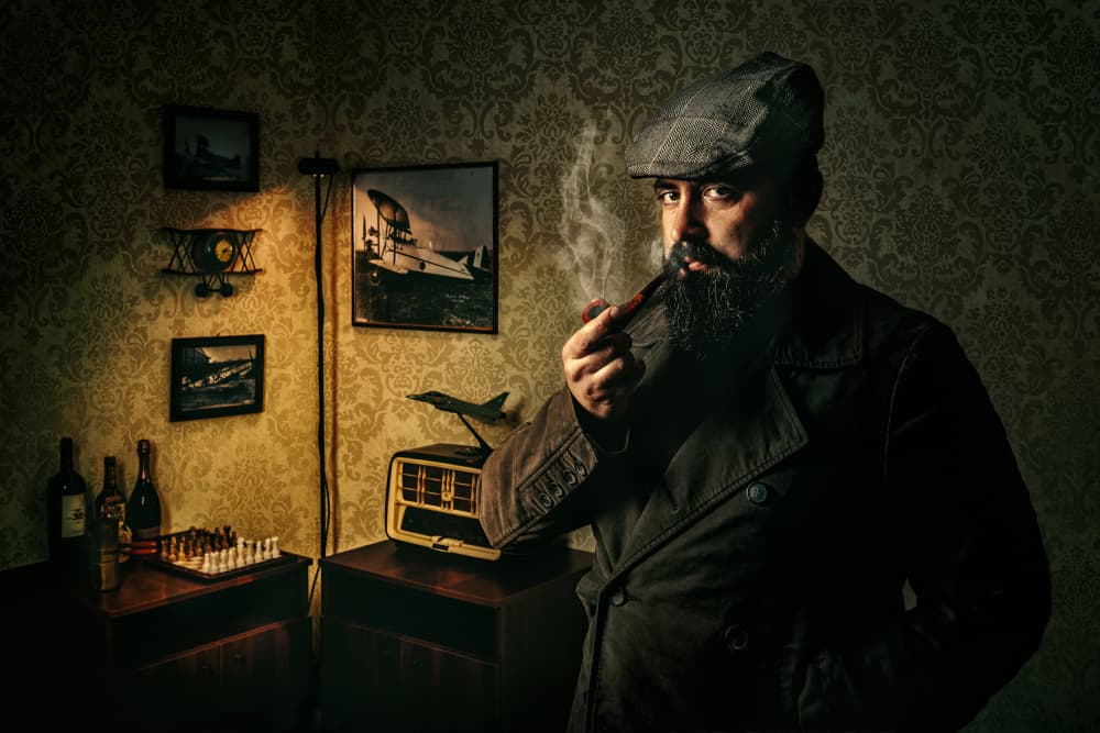 Vintage Pipe Smoker by Pasquale Guerra — canvas wall art